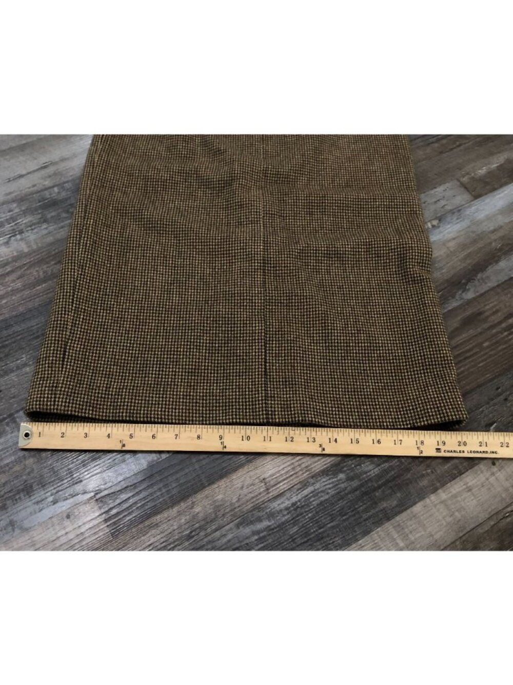 Vintage Lauren Ralph Lauren Size 10 Brown Hounds Tooth Wool Pencil Skirt New w T - Picture 7 of 8